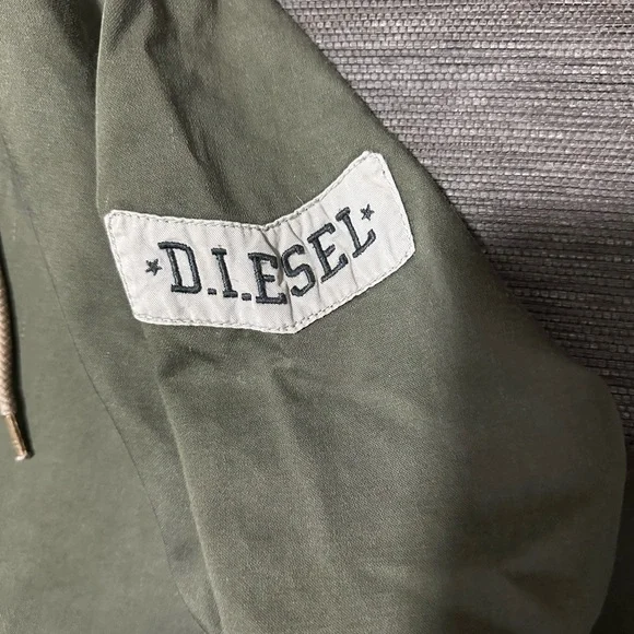 DIESEL M equivalent mod coat hood with liner khaki